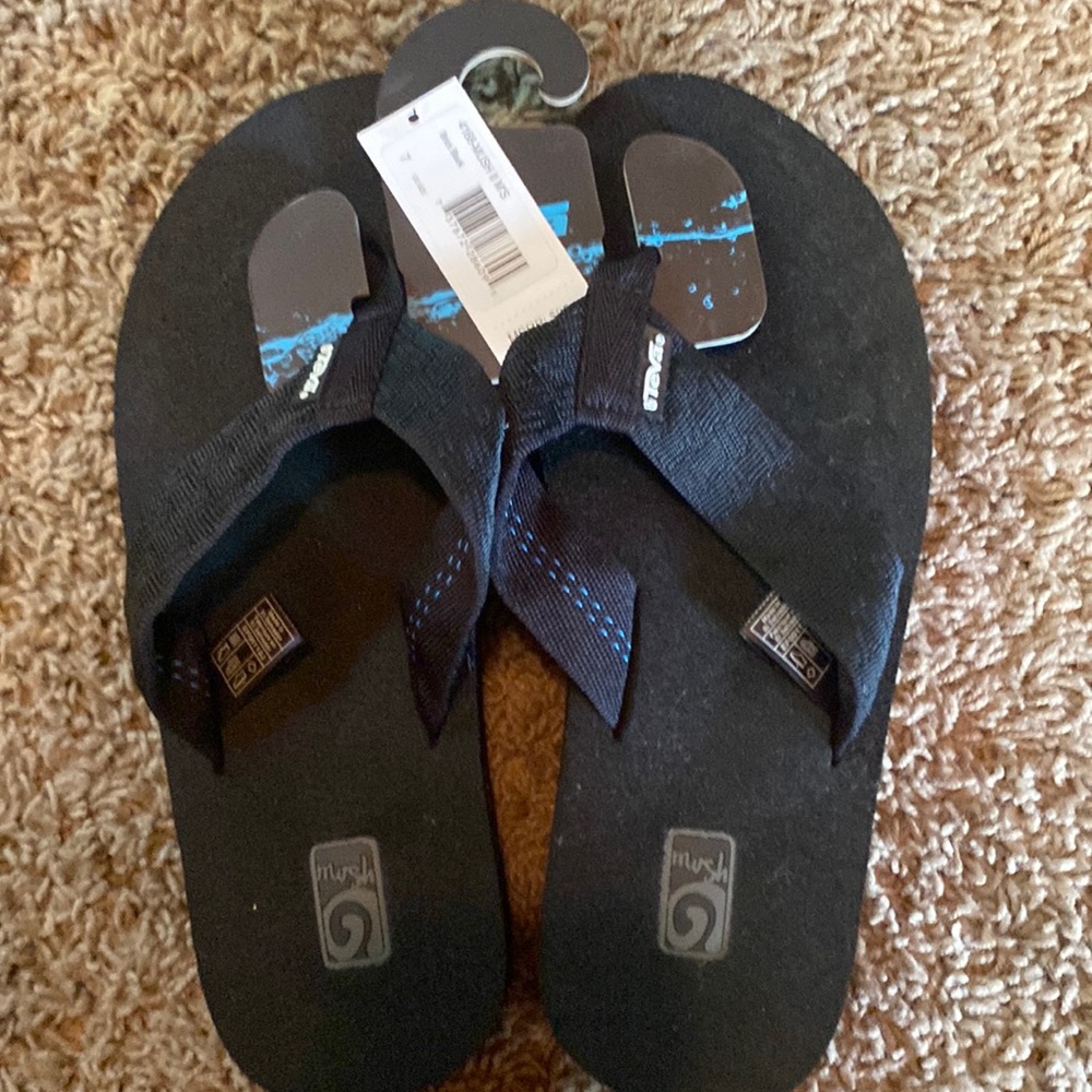 Teva Mush II Flip Flop Sandal Black Women Size 7